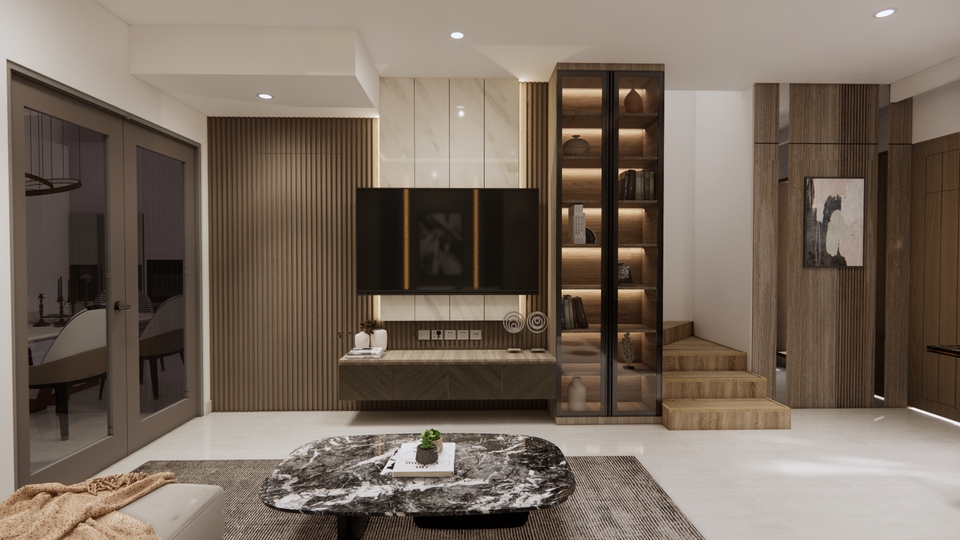 Jasa desain interior rumah minimalis dengan desain modern dan estetik, cocok untuk hunian keluarga dan profesional.