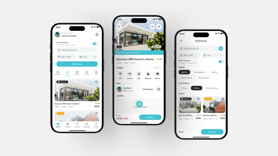 Contoh desain antarmuka mobile aplikasi untuk jasa desain ui ux.