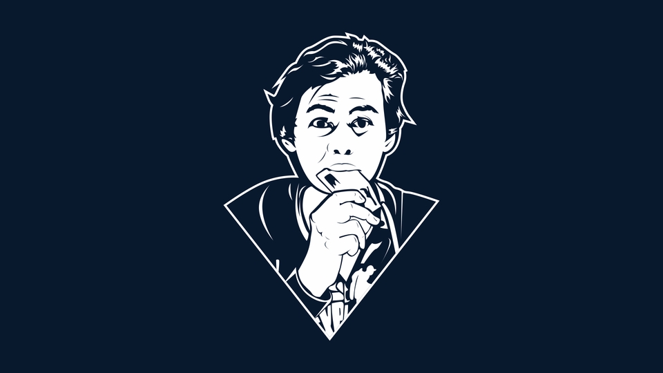 Jasa lukis wajah freelance dengan desain vektor hitam putih, ilustrasi karikatur.