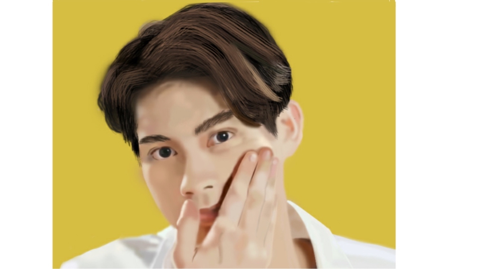 รับวาดภาพเหมือน สีน้ำ คนหนุ่ม หล่อ เท่ห์ สวยงาม