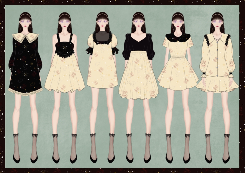 Fashion design ออกแบบเสื้อผ้าผู้หญิงและเด็ก ออกแบบลายผ้า