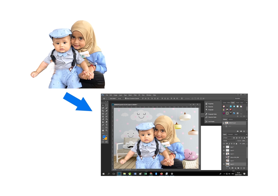 Edit Gambar & Photoshop - edit foto ganti background kilat - 5