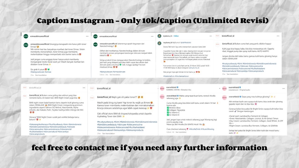Jasa Penulisan & Pembuatan Caption Instagram dan Sosial Media - Copywriting | Instagram Caption Expert