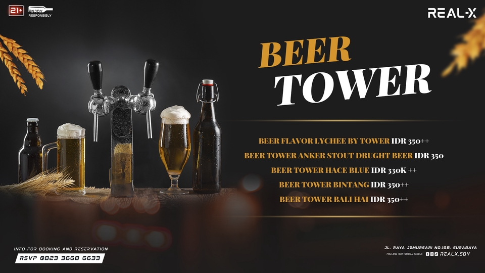 Jasa Desain Banner Instagram untuk Promosi Beer Tower di Real-X