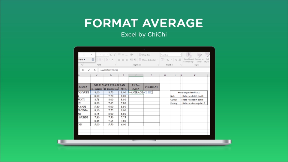 Jasa olah data excel dan analisis statistik deskriptif, menampilkan hasil perhitungan rata-rata data dan persentase nilai.