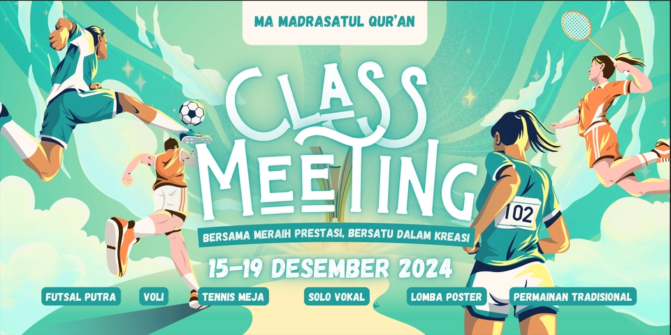 Jasa desain spanduk dan undangan pernikahan untuk acara kelas meeting di madrasatul qur'an, desain spanduk dan undangan pernikahan unik, desain spanduk dan undangan pernikahan murah.