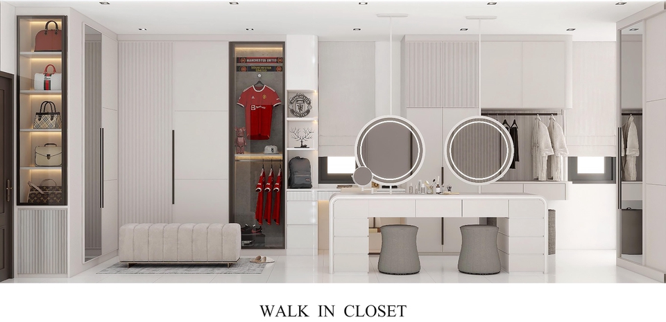 รับออกแบบตกแต่งภายในห้องนอน walk in closet ออกแบบภายใน