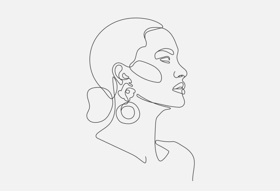 Ilustrasi wanita dengan anting berbentuk bunga, ilustrasi wajah wanita, jasa ilustrasi, gambar ilustrasi, ilustrasi digital.