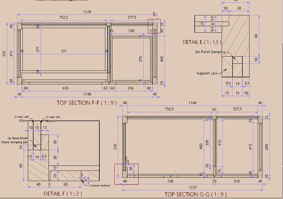 Jasa drafter autocad gambar denah desain rumah dan interior.