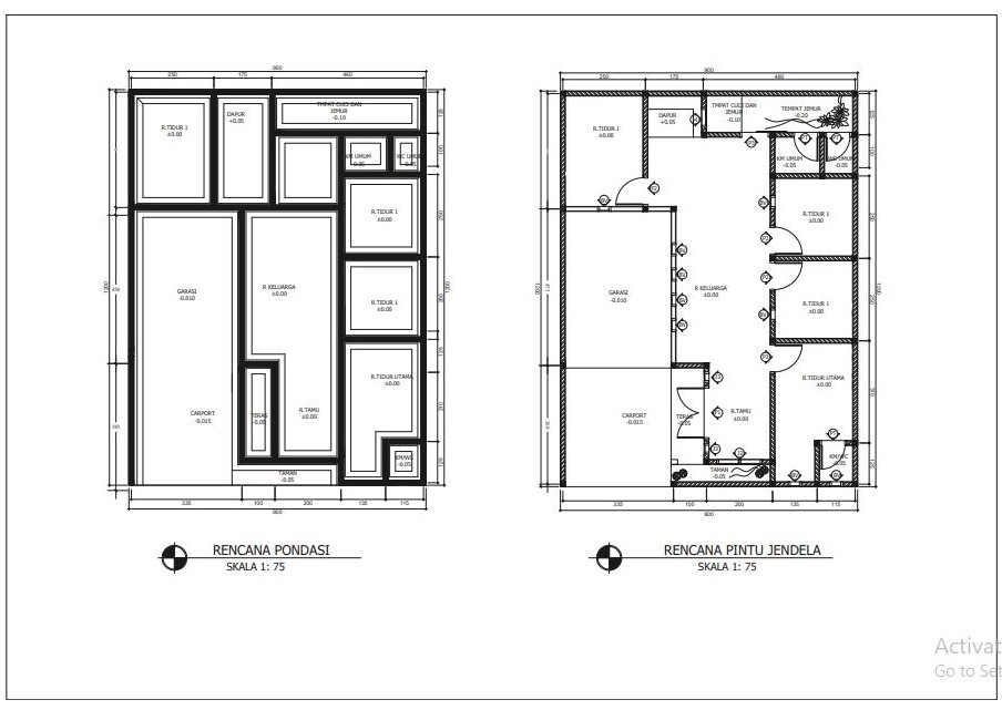 CAD Drawing - GAMBAR 2D RUMAH / RUKO / KOS - 3