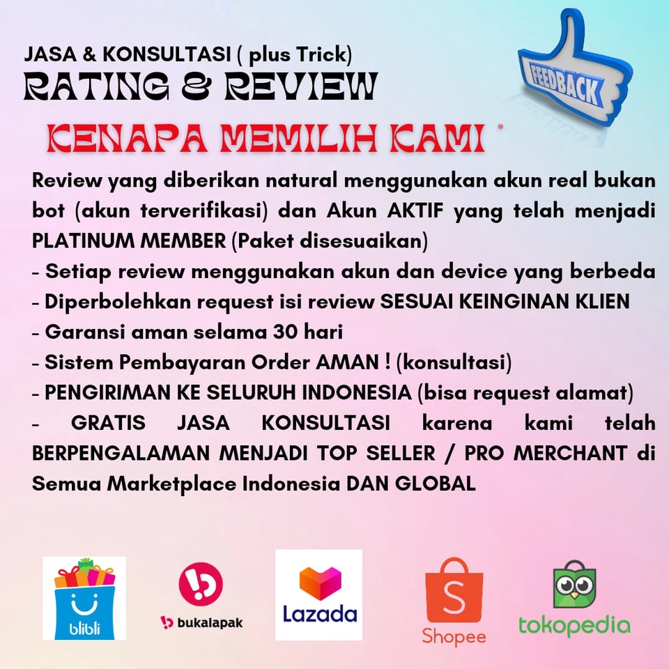 Memberi Review - Konsultan JASA PERFORMANCE TOKO ONLINE / MARKETPLACE - 5