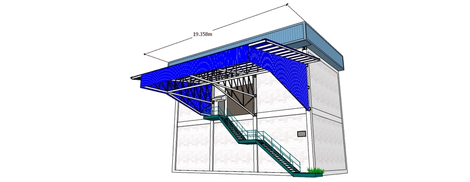 เขียนแบบวิศวกรรมและออกแบบโครงสร้าง - รับเขียนแบบ 3 มิติ โครงหลังคาเหล็กมุงด้วยแผ่นเมทัลชีท ด้วย โปรแกรม Sketch Up - 23