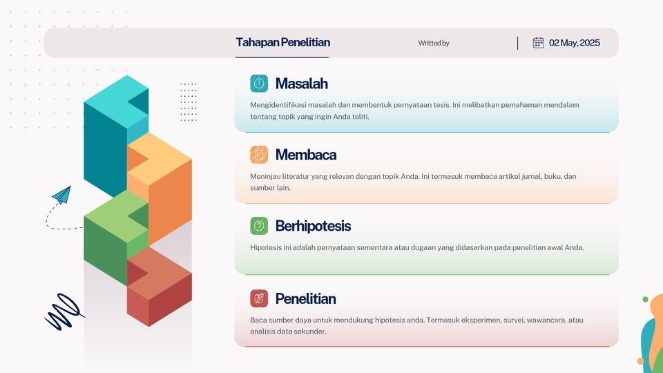 Jasa desain presentasi profesional tahapan penelitian powerpoint