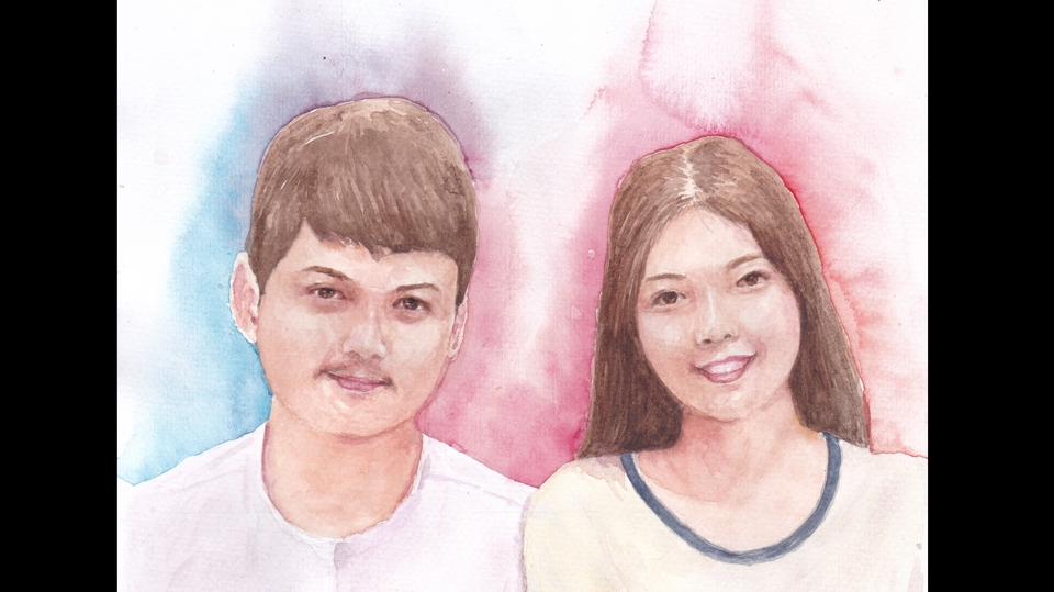 วาดภาพเหมือน Portrait - รับวาดภาพเหมือนสีน้ำ Portrait (รูปเหมือน หรือ กึ่งการ์ตูน) - 1