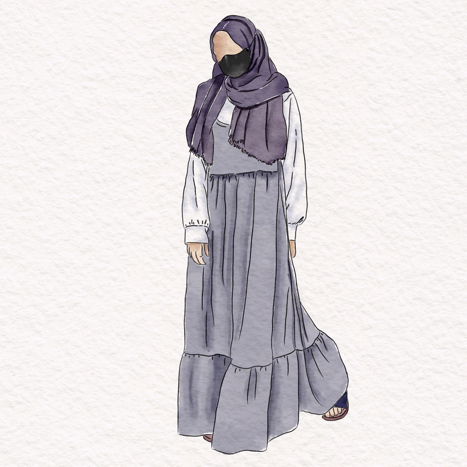 Gambar dan Ilustrasi - Ilustrasi Wajah dengan efek Watercolor - Watercolor Illustration - 11