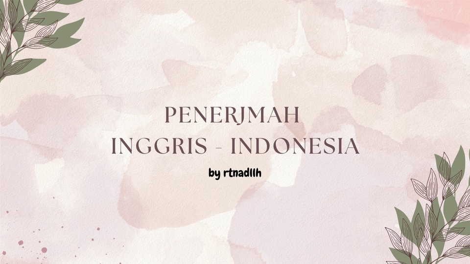 Penerjemahan - Penerjemah Bahasa Inggris - Indonesia - 1