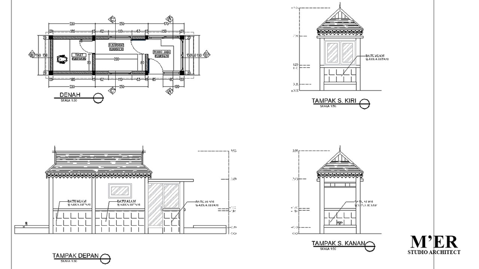 3D & Perspektif - Gambar Kerja Arsitektural 2 D  - 3