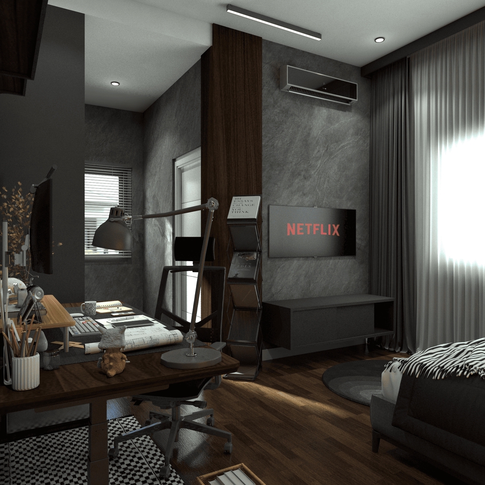 ออกแบบตกแต่งภายในและภายนอก - Bedroom loft style - 4