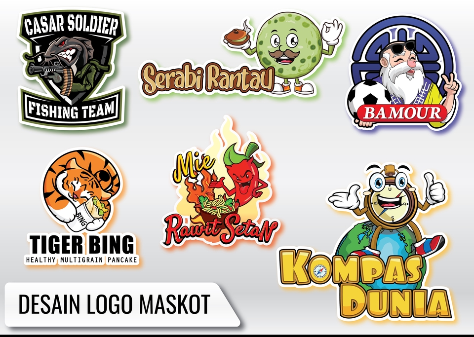 Logo - Edit Logo Maskot Kartun berdasarkan Referensi Contoh dari Buyer - 2