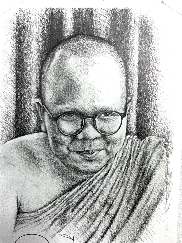 วาดภาพเหมือน Portrait - วาดภาพคนเหมือน ด้วยสีไม้และวาดเส้นขาวดำ - 16