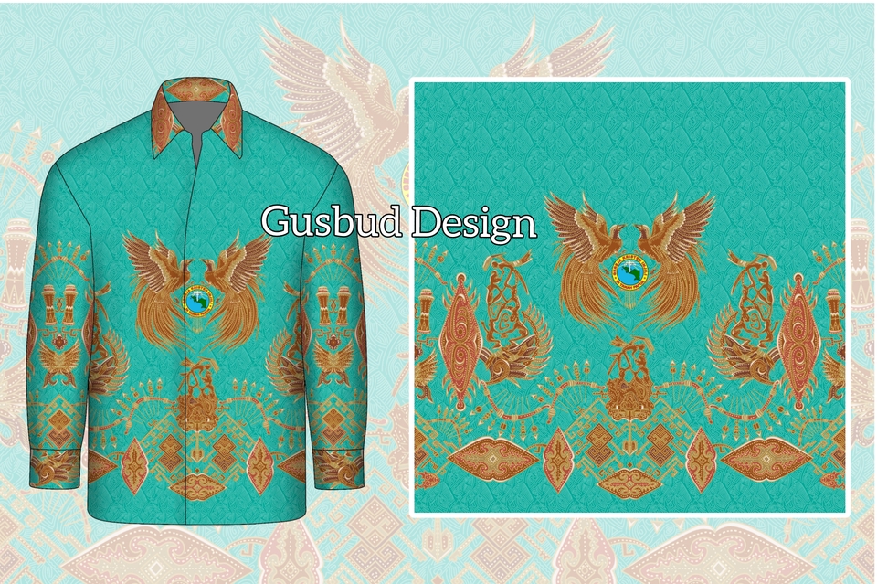Desain kaos pria lengan panjang dengan motif batik modern, cocok untuk desain kaos distro, desain kaos custom, desain kaos anak, atau desain kaos jersey.