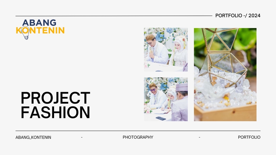 Jasa fotografi prewedding di studio dan outdoor dengan konsep fashion