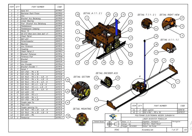 CAD Drawing - CAD Drawing atau Gambar Kerja Desain 3D | Autodesk Inventor, Fusion 360 - 16