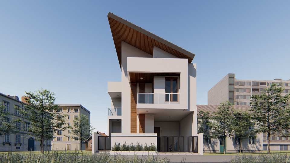 3D & Perspektif - Desain Rumah Bangunan Lengkap (Denah, 3D Eksterior dan Gambar Kerja) - 15