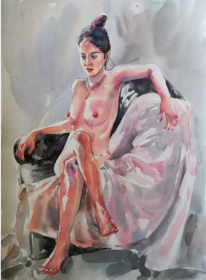 วาดภาพเหมือน Portrait - สีน้ำคน portrait รูปคู่ ปกนิยาย - 13