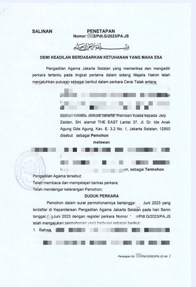 Hukum - CERAI, TALAK,  ITSBAT NIKAH, PERJANJIAN PERKAWINAN (KHUSUS DKI JAKARTA) - 8