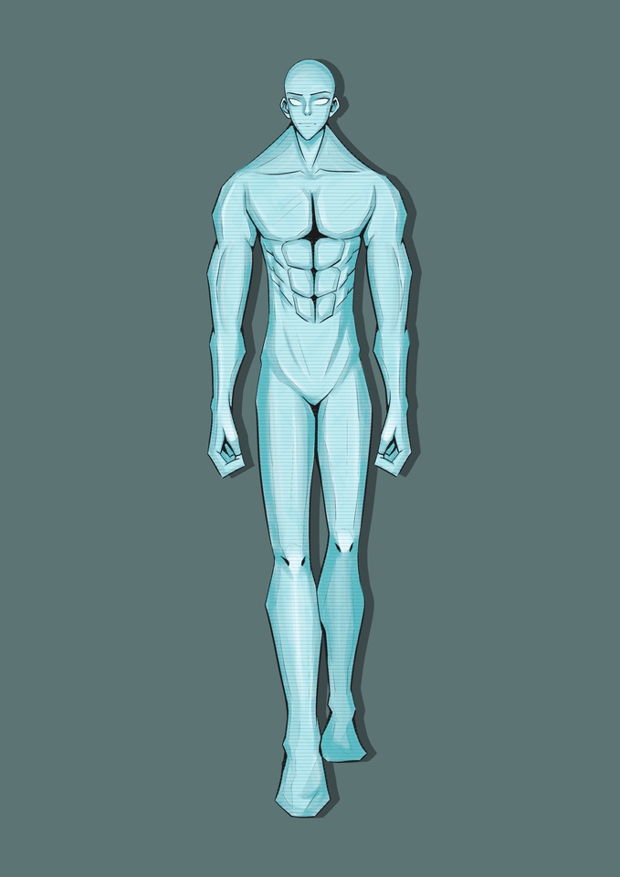 Jasa desain karakter kartun keren dan unik, dengan model karakter pria berotot, perfect untuk kebutuhan game, vtuber, animasi, dan komik.