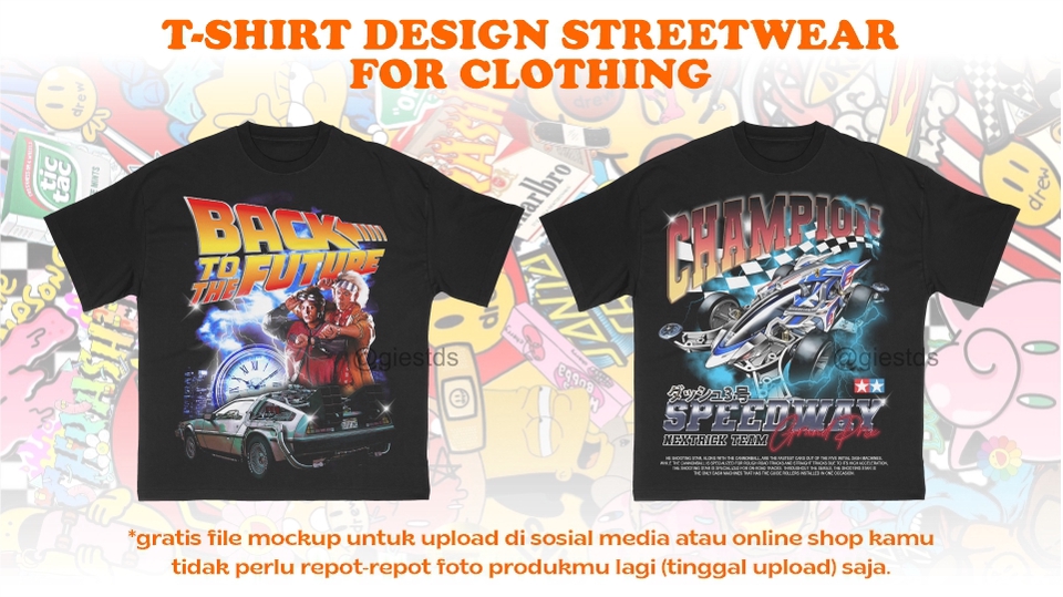 Desain Kaos & Motif - Desain Kaos Tema Streetwear Urban Clothing - 4