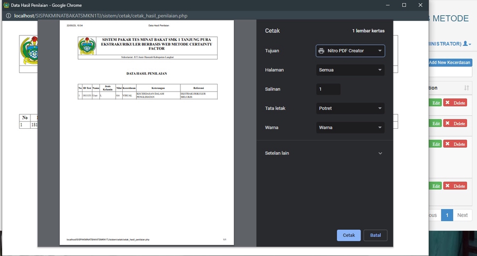 Web Development - Sistem Pakar Minat dan Bakat Menggunakan Metode Certainty Factor - 2