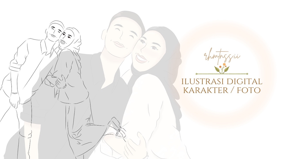 Jasa ilustrasi digital karikatur wajah pria dan wanita untuk desain profil media sosial atau keperluan lain