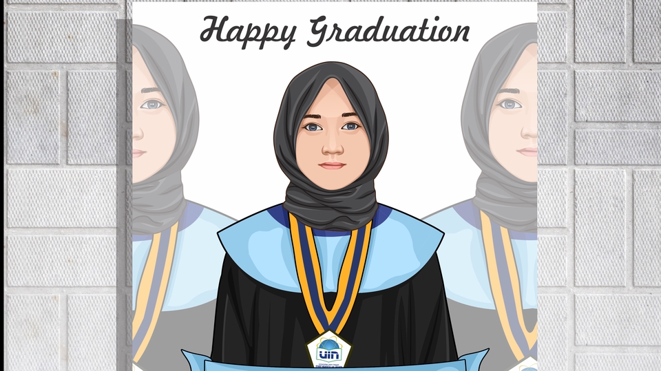 Gambar Potret - VEKTOR FOTO KARIKATUR WISUDA CANTIK JADI 1 HARI - 1