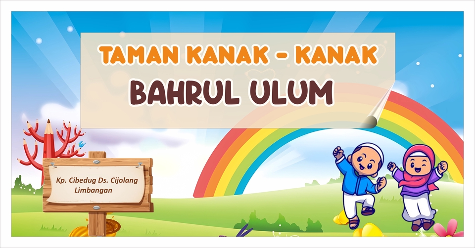Taman kanak-kanak Bahrul Ulum, dengan desain spanduk online, layanan desain spanduk untuk keperluan pendidikan.