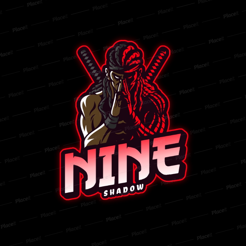 Logo keren ninja dengan tulisan "NINE SHADOW" - desain logo - jasa desain logo - buat logo online - desain logo keren - jasa pembuatan logo