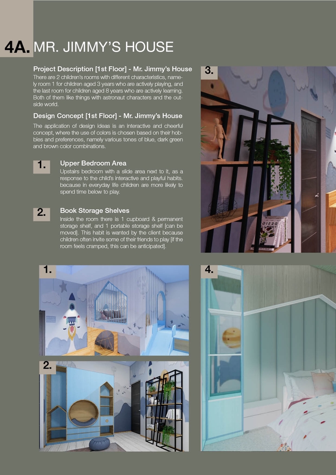 Desain Interior Kamar Anak dengan Tema Luar Angkasa dan Buku