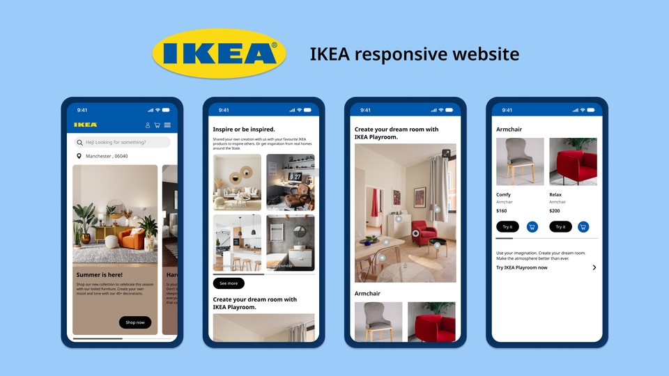 รับออกแบบเว็บไซต์ responsive สำหรับ ikea ด้วย UI/UX design ที่สวยงามและใช้งานง่าย