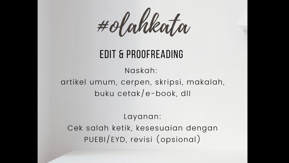 Proofreading - Jasa Proofreading dan Edit/Sunting Naskah (Bahasa Indonesia) - 1