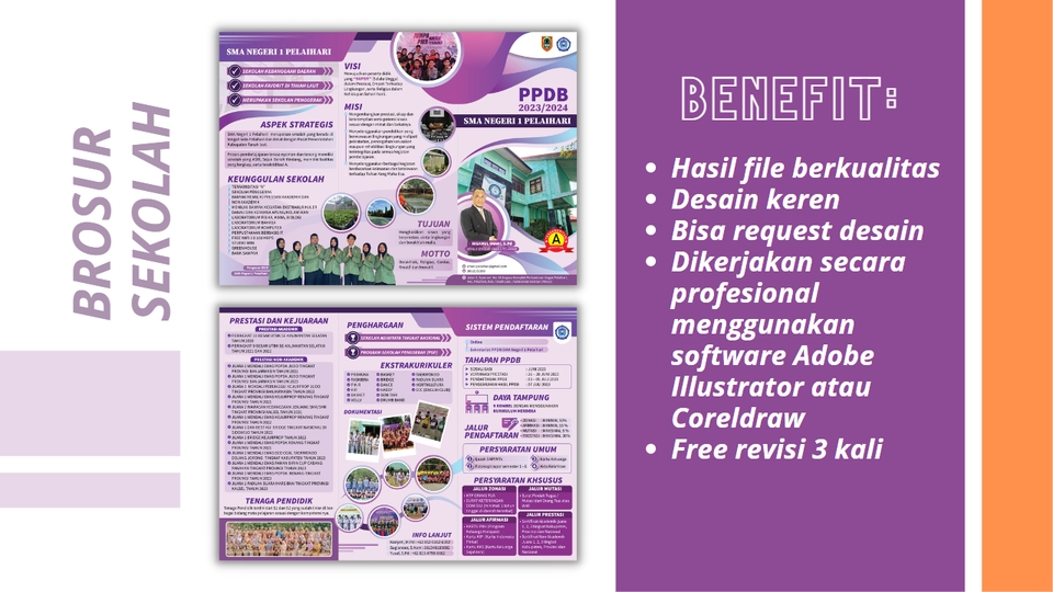 Digital Printing - BROSUR SEKOLAH, BROSUR KAMPUS, BROSUR PPDB, BROSUR BIMBEL (LIPAT 3 BOLAK-BALIK) - 3