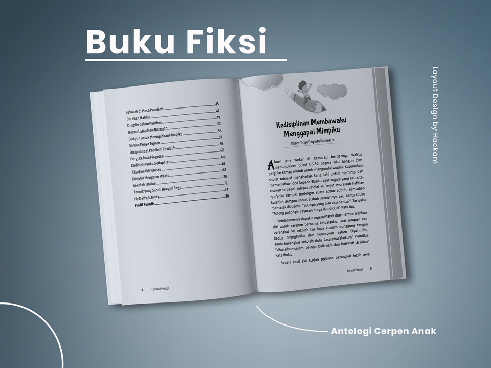 Digital Printing - Format dan layout buku A5 fiksi novel, cerpen, motivasi, agama - 8