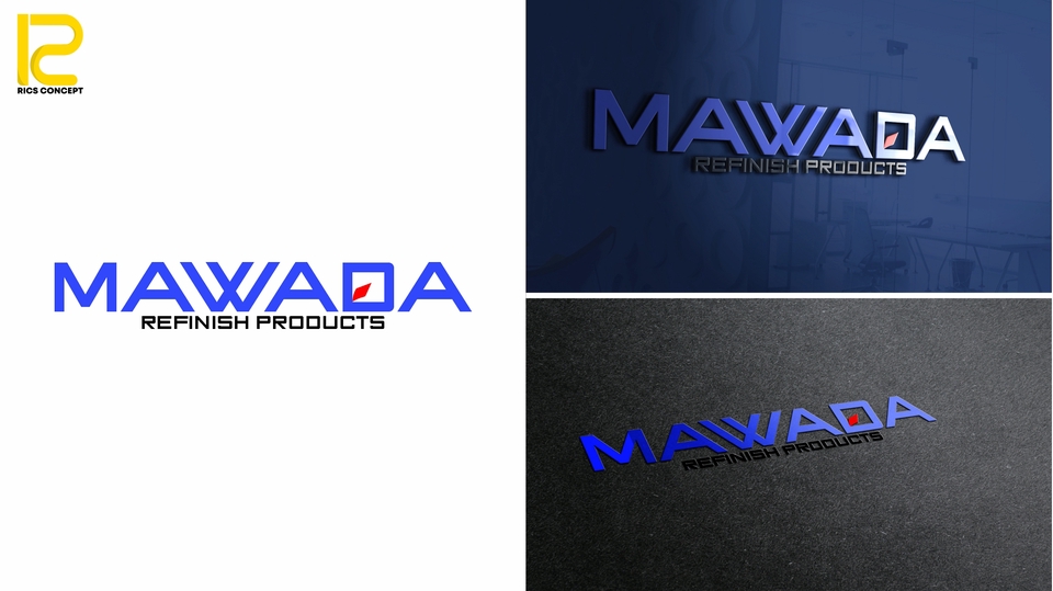 Logo Mawada untuk desain ulang produk, desain logo profesional untuk branding bisnis.