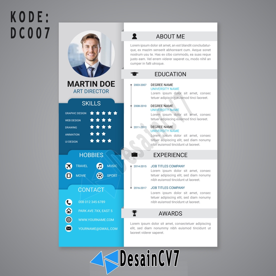 Portfolio & Resume - Desain Curriculum Vitae (CV) Proses 1 Hari - 7