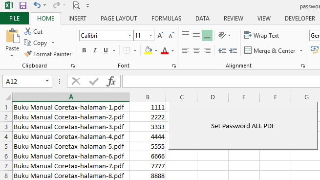 Jasa Pembuatan Software dan Program Dekstop - Batch processing enkripsi PDF dengan password yang berbeda-beda