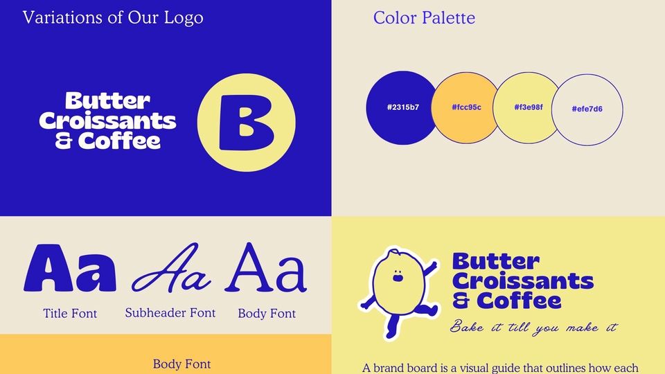 Jasa branding produk makanan dengan desain logo dan pilihan font serta palet warna yang menarik.