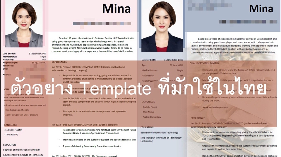 Portfolio & Resume - รับออกแบบ CV/Resume ไทย-อังกฤษ ให้โดดเด่นน่าสนใจเหมาะกับตำแหน่งที่จะสมัคร/สอบสัมภาษณ์ - 2
