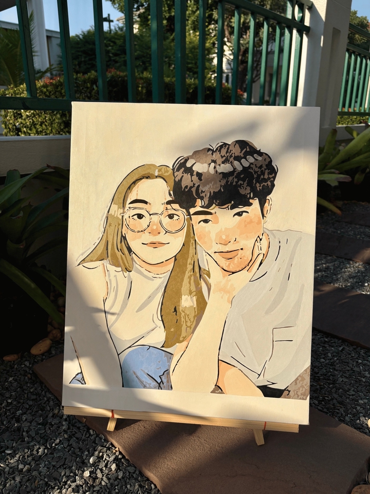 รับทำของขวัญแฮนเมด ภาพวาดสีน้ำคู่รัก รับทําของขวัญวันเกิด สั่งทำของขวัญ รับทําของขวัญ diy