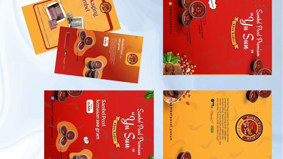 Jasa Desain Banner Instagram Yu Sun Sambel Pecel: Banner promosi produk sambal pecel premium untuk media sosial, desain unik dan menarik.