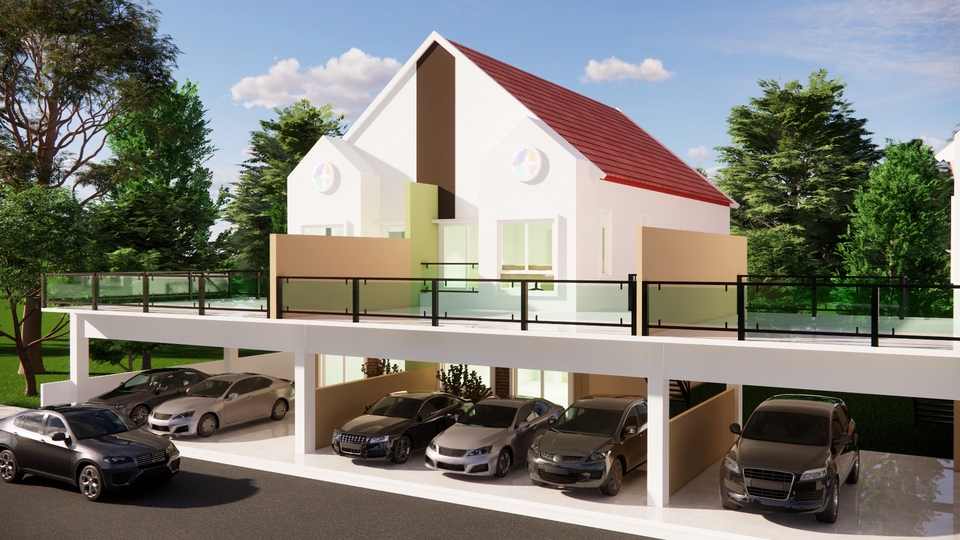 3D Perspective - รับทำโมเดล 3D , ทำภาพ 3D Perspective Exterior , Interior , Section ตามแบบ / ออกแบบเขียนแบบอาคาร - 5